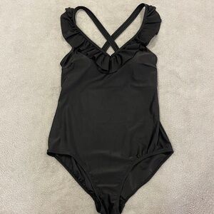 Esmara Black Ruffle One Piece Swimsuit Size 10